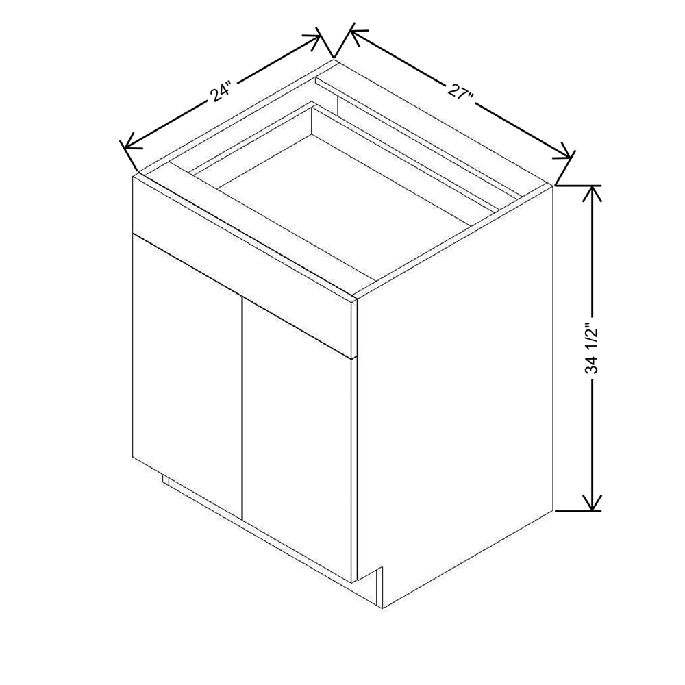 Modernform Cabinet Matte Grey 27" W X 34 1/2" H X 24" D Double Door Base Cabinet