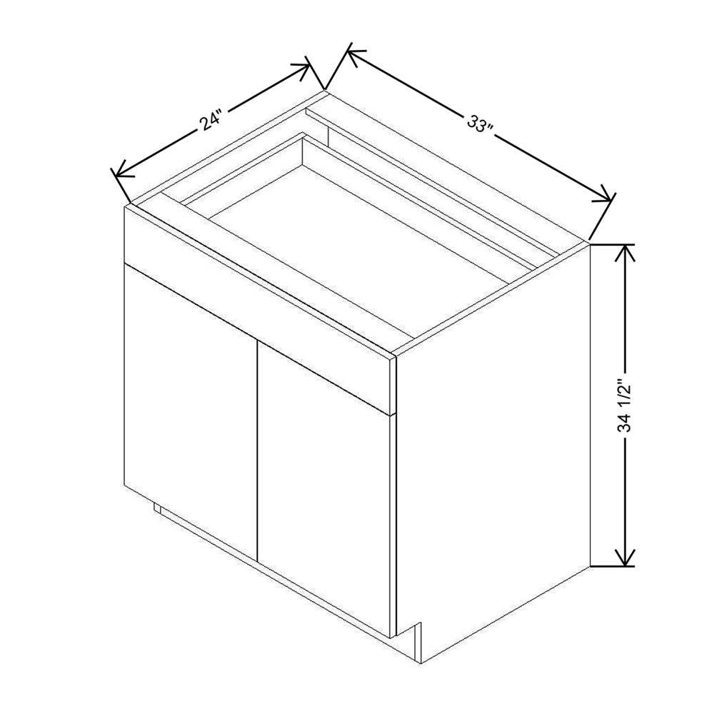 Modernform Cabinet Matte Grey 33" W X 34 1/2" H X 24" D Double Door Base Cabinet