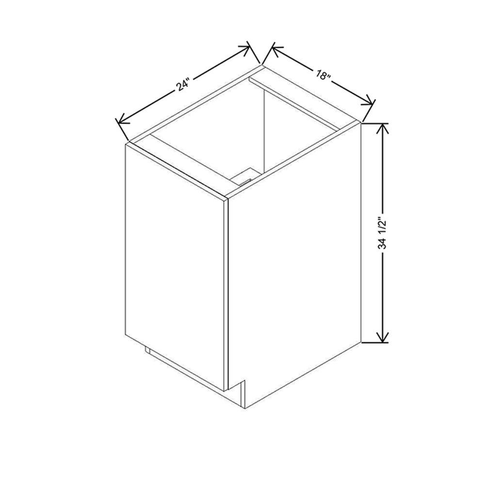 Modernform Cabinet Matte Grey 18" W X 34 1/2" H X 24" D Base Cabinet Waste Bin