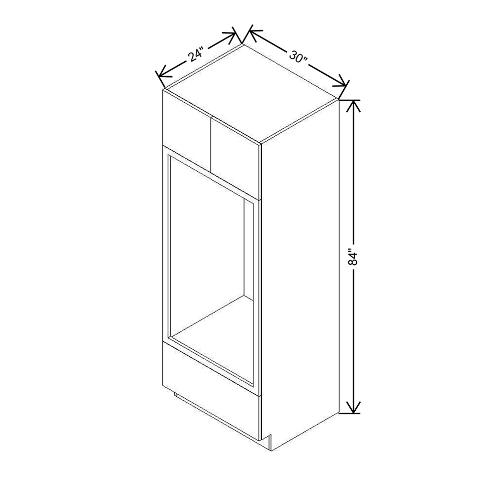 Modernform Cabinet Matte Grey 30" W X 84" H X 24" D Tall Double Oven Cabinet