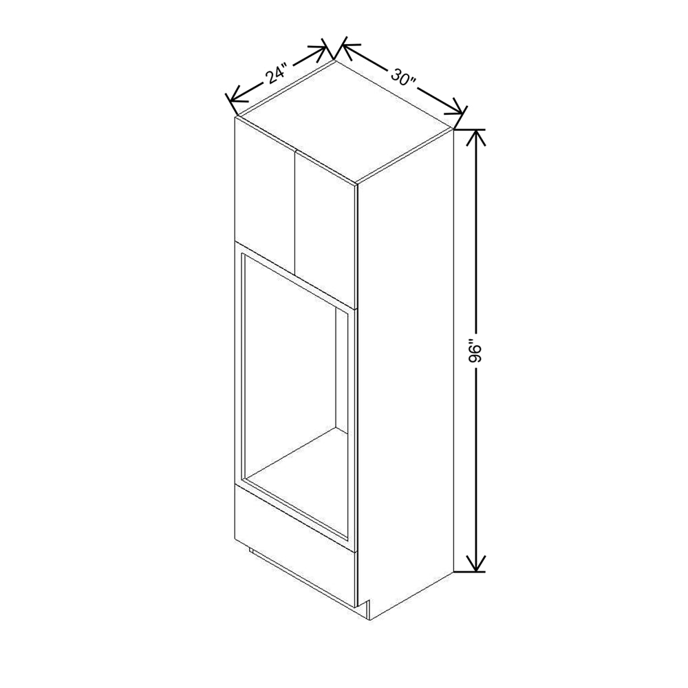 Modernform Cabinet Natural Oak 30" W X 96" H X 24" D Tall Double Oven Cabinet