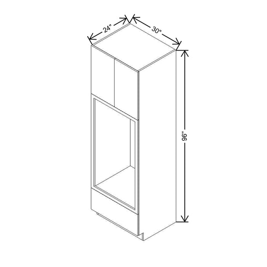 Modernform Cabinet Matte White 30" W X 96" H X 24" D Tall Double Oven Cabinet