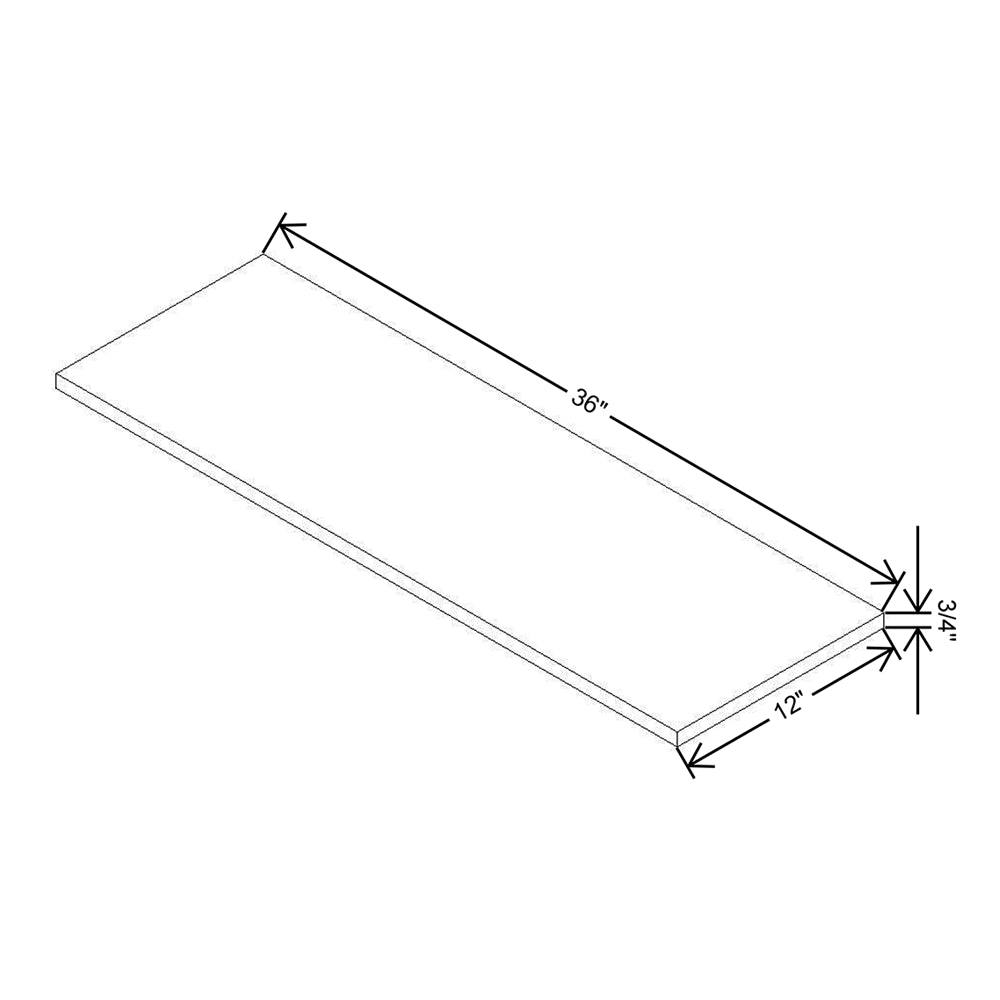 Modernform Cabinet Matte Grey 36" W X 3/4" H X 12" D Floating Shelf