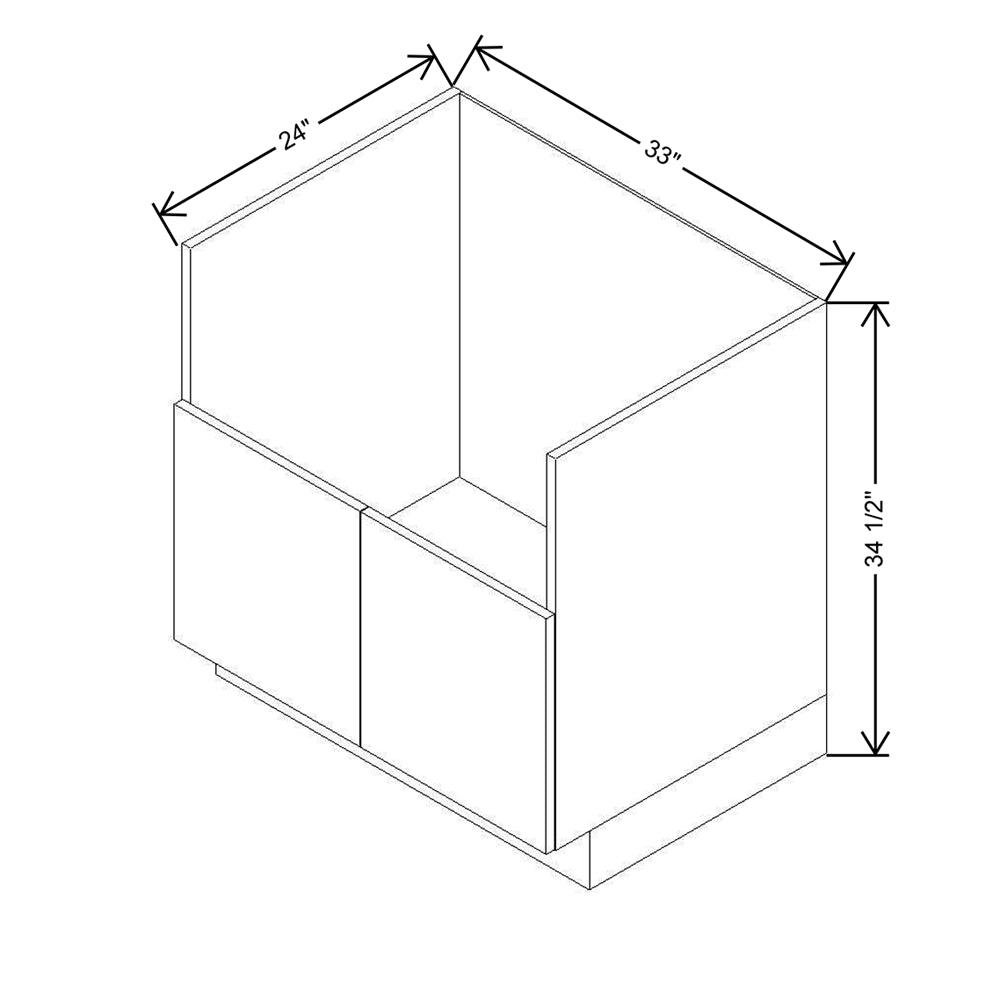 Modernform Cabinet Matte Grey 33" W X 34 1/2" H X 24" D Farm Sink Base Cabinet
