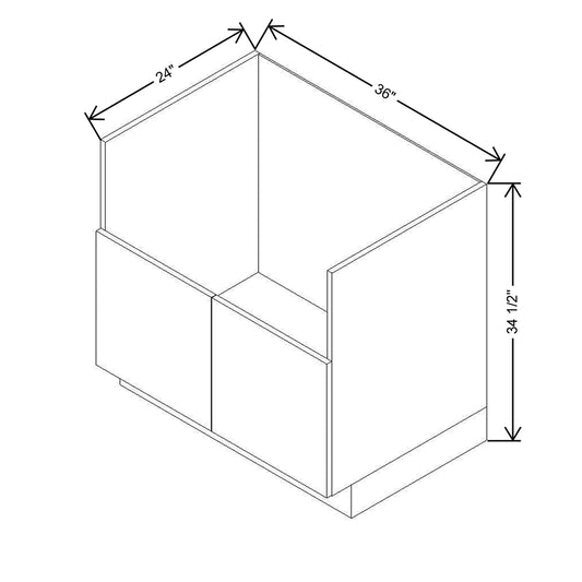 Modernform Cabinet Matte Grey 36" W X 34 1/2" H X 24" D Farm Sink Base Cabinet