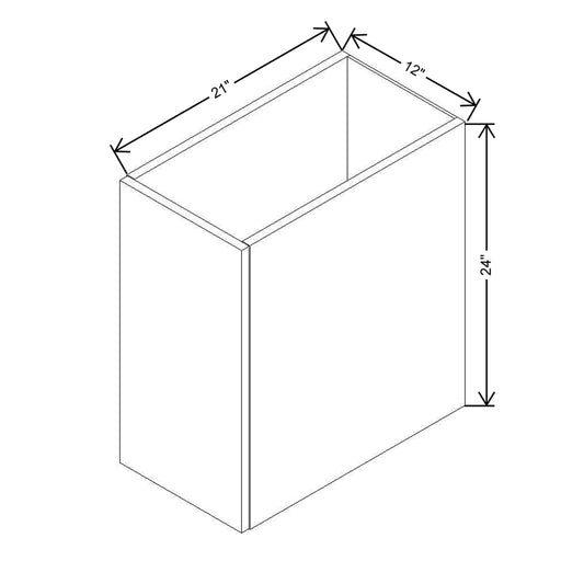 Modernform Cabinet Gloss White 12" W X 24" H X 21" D Vanity Floating Full Height Single Door Cabinet