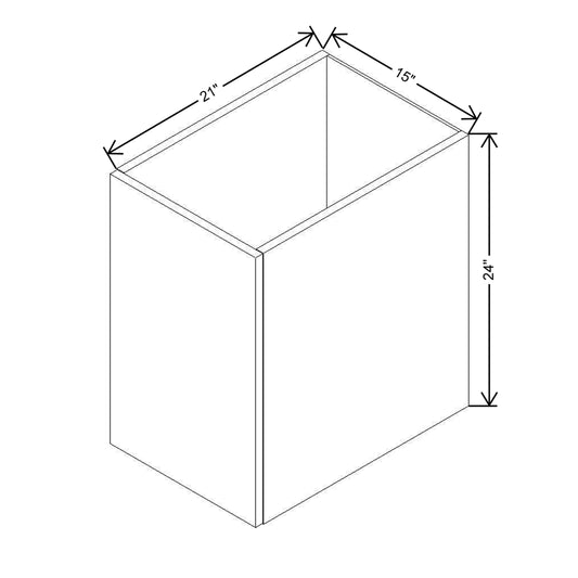 Modernform Cabinet Natural Oak 15" W X 24" H X 21" D Vanity Floating Full Height Single Door Cabinet