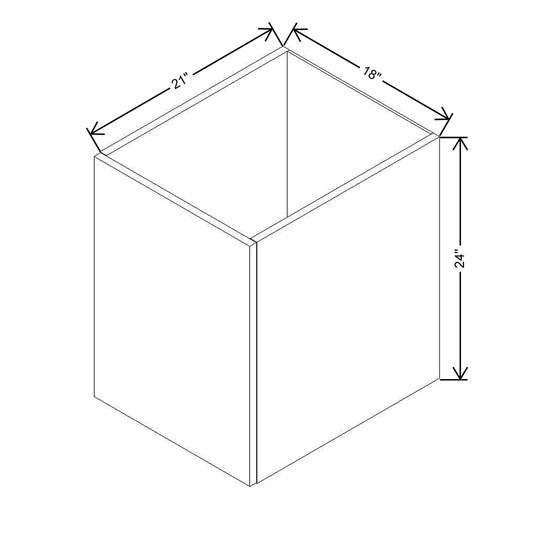 Modernform Cabinet Natural Oak 18" W X 24" H X 21" D Vanity Floating Full Height Single Door Cabinet