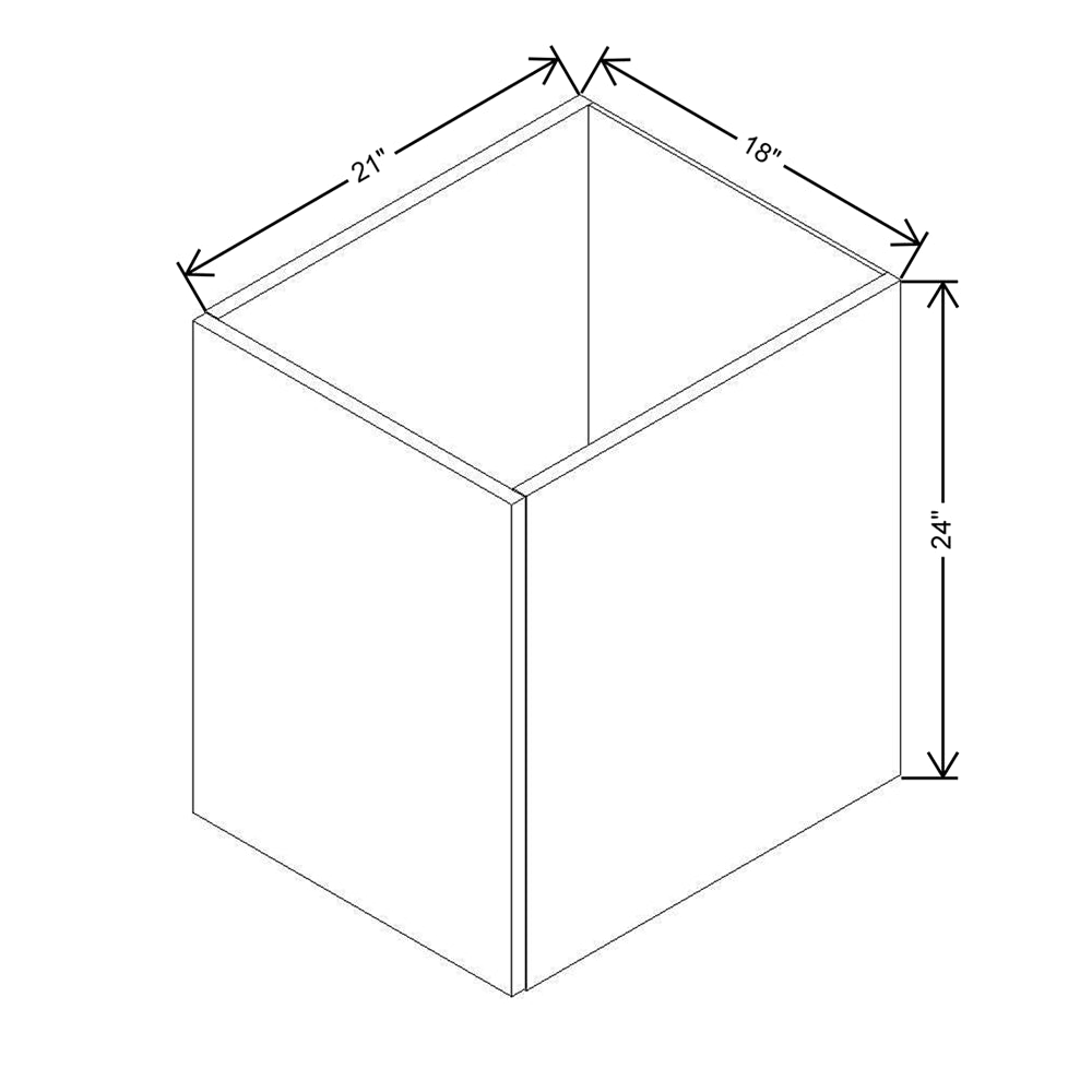 Modernform Cabinet Matte Grey 18" W X 24" H X 21" D Vanity Floating Full Height Single Door Cabinet