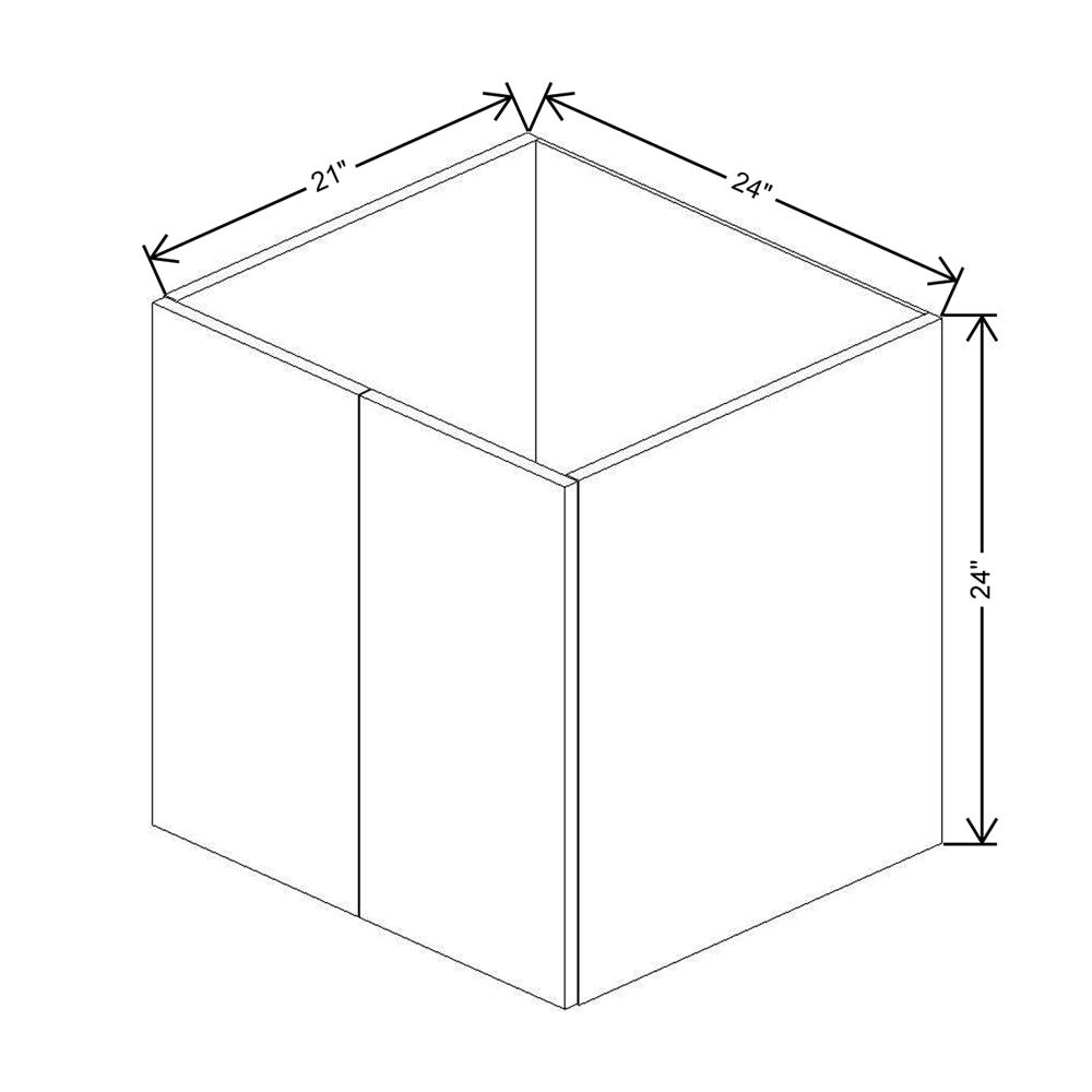 Modernform Cabinet Matte Grey 24" W X 24" H X 21" D Vanity Floating Full Height Double Door Cabinet