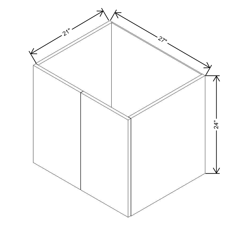 Modernform Cabinet Matte Grey 27" W X 24" H X 21" D Vanity Floating Full Height Double Door Cabinet