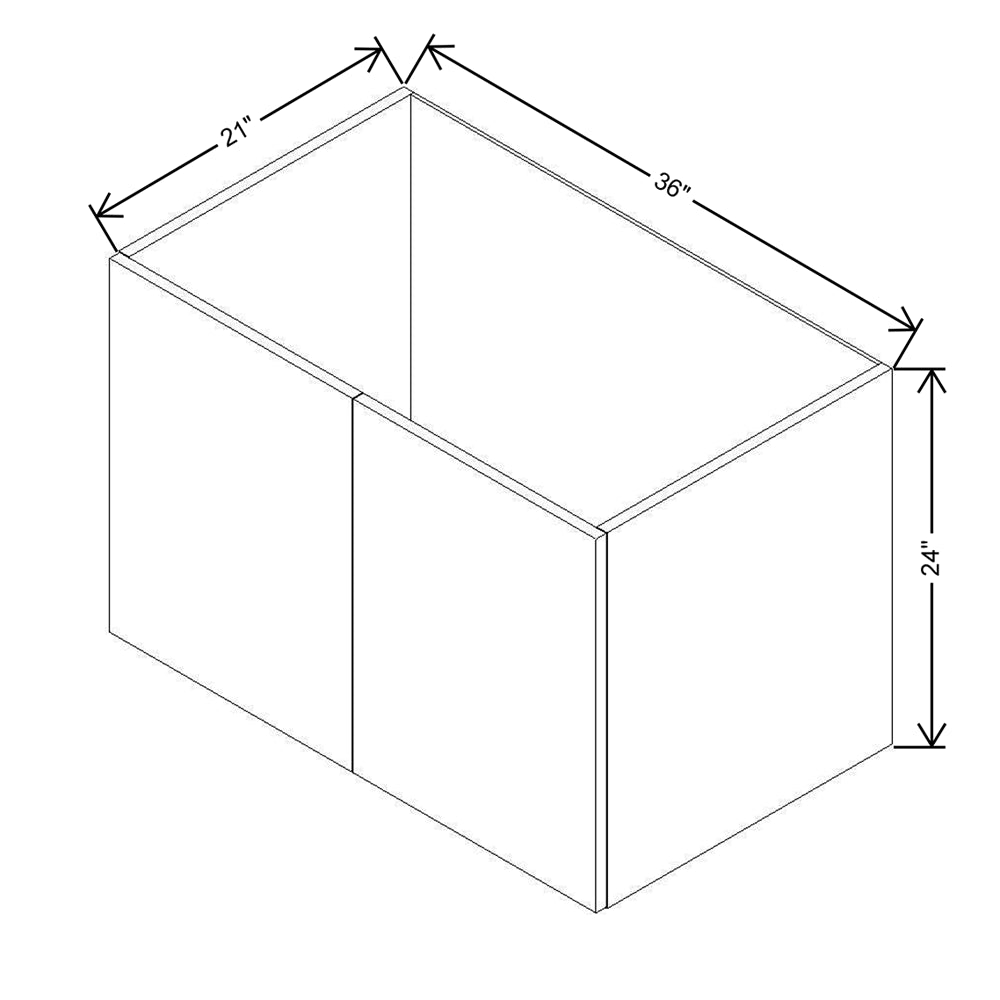 Modernform Cabinet Matte Grey 36" W X 24" H X 21" D Vanity Floating Full Height Double Door Cabinet