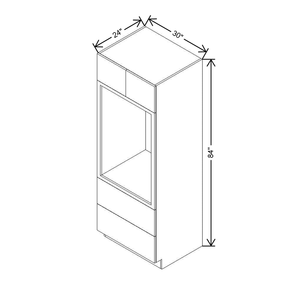 Modernform Cabinet Natural Oak 30" W X 84" H X 24" D Tall Oven/Microwave Cabinet