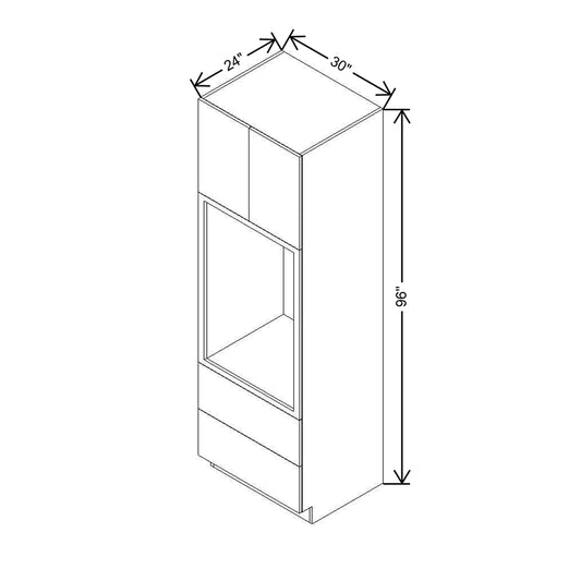 Modernform Cabinet Matte Grey 30" W X 96" H X 24" D Tall Oven/Microwave Cabinet