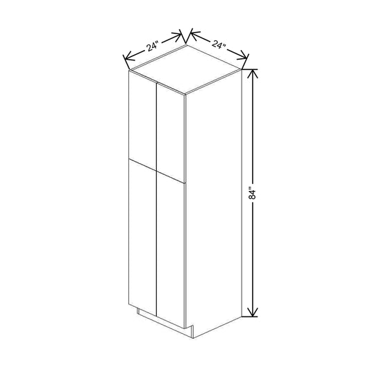 Modernform Cabinet Natural Oak 24" W X 84" H X 24" D Double Door Tall Pantry Cabinet