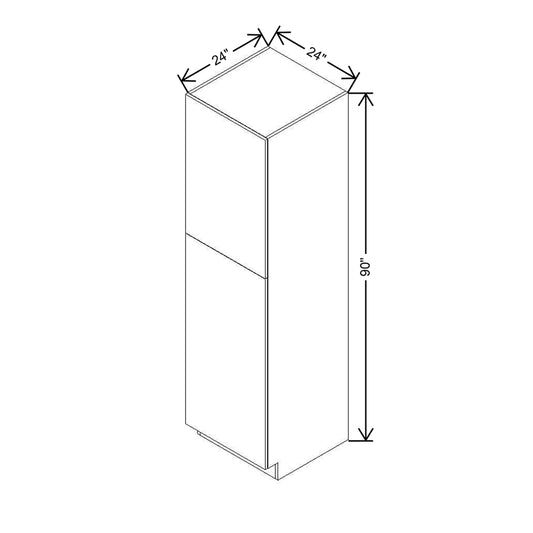 Modernform Cabinet Gloss White 24" W X 90" H X 24" D Single Door Tall Pantry Cabinet