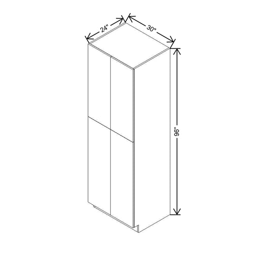Modernform Cabinet Matte Grey 30" W X 96" H X 24" D Double Door Tall Pantry Cabinet