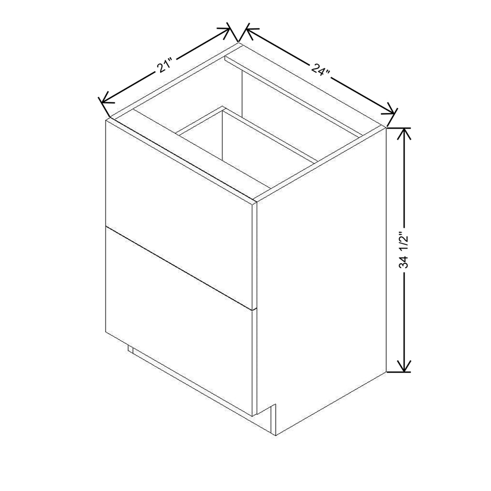 Modernform Cabinet Matte Grey 24" W X 34 1/2" H X 21" D Vanity Base with 2 Drawers