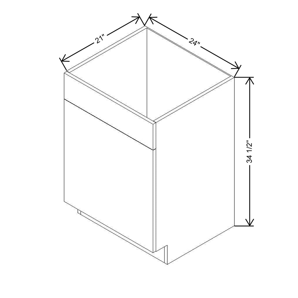 Modernform Cabinet Matte Grey 24" W X 34 1/2" H X 21" D Vanity Sink Base 1 Doors/1 False Front