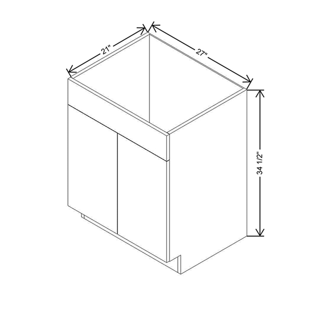 Modernform Cabinet Matte Grey 27" W X 34 1/2" H X 21" D Vanity Sink Base 2 Doors/1 False Front