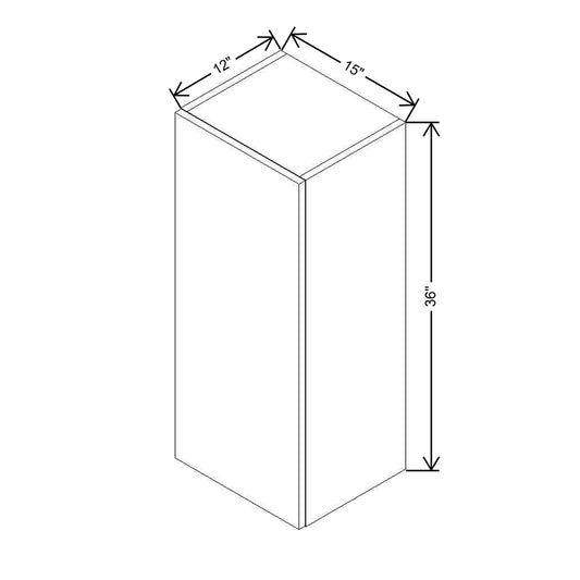 Modernform Cabinet Natural Oak 15" W X 36" H X 12" D Single Door Wall Cabinet