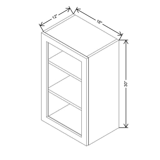 Modernform Cabinet Natural Oak 18" W X 30" H X 12" D Single Glass Door Wall Cabinet