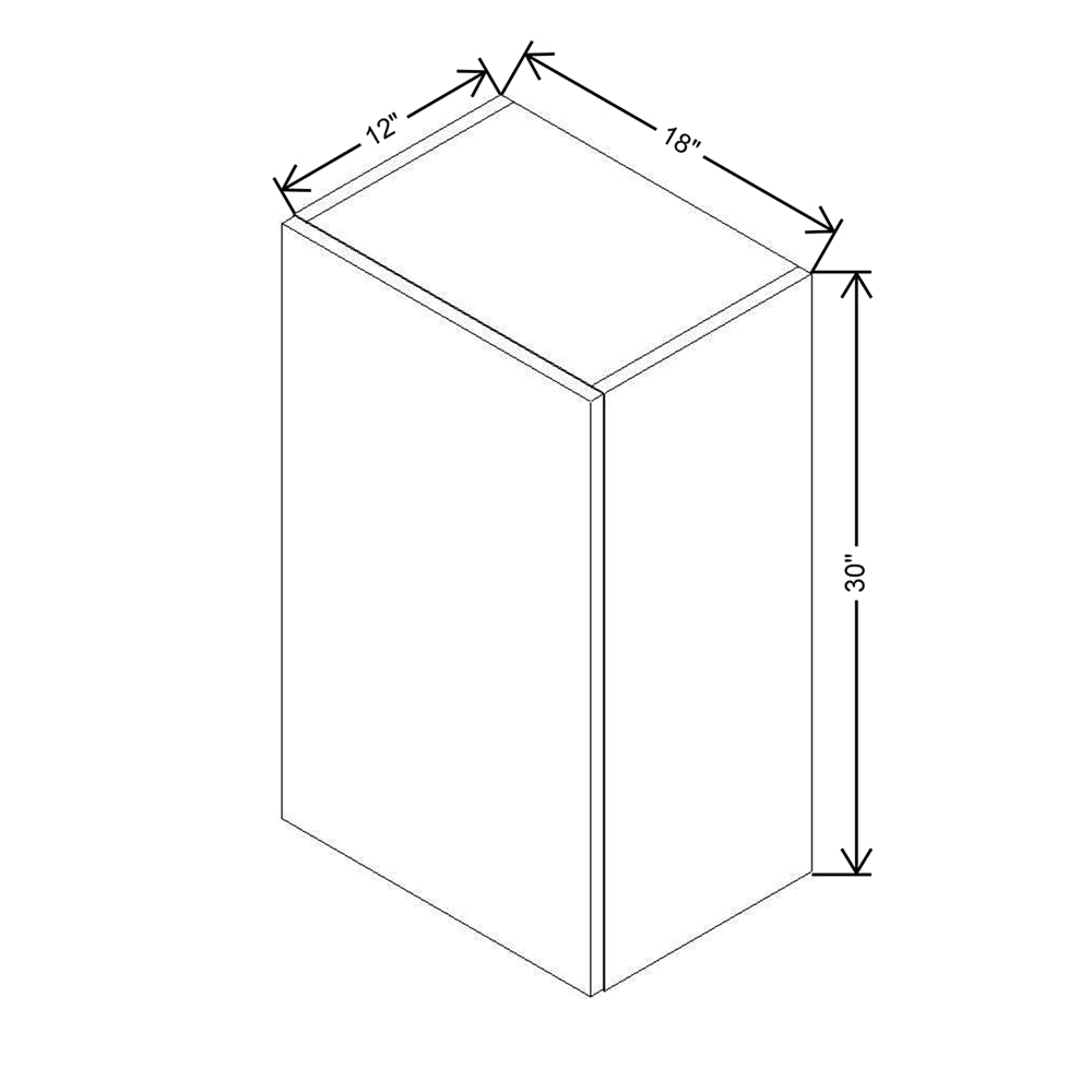 Modernform Cabinet Matte Grey 18" W X 30" H X 12" D Single Door Wall Cabinet