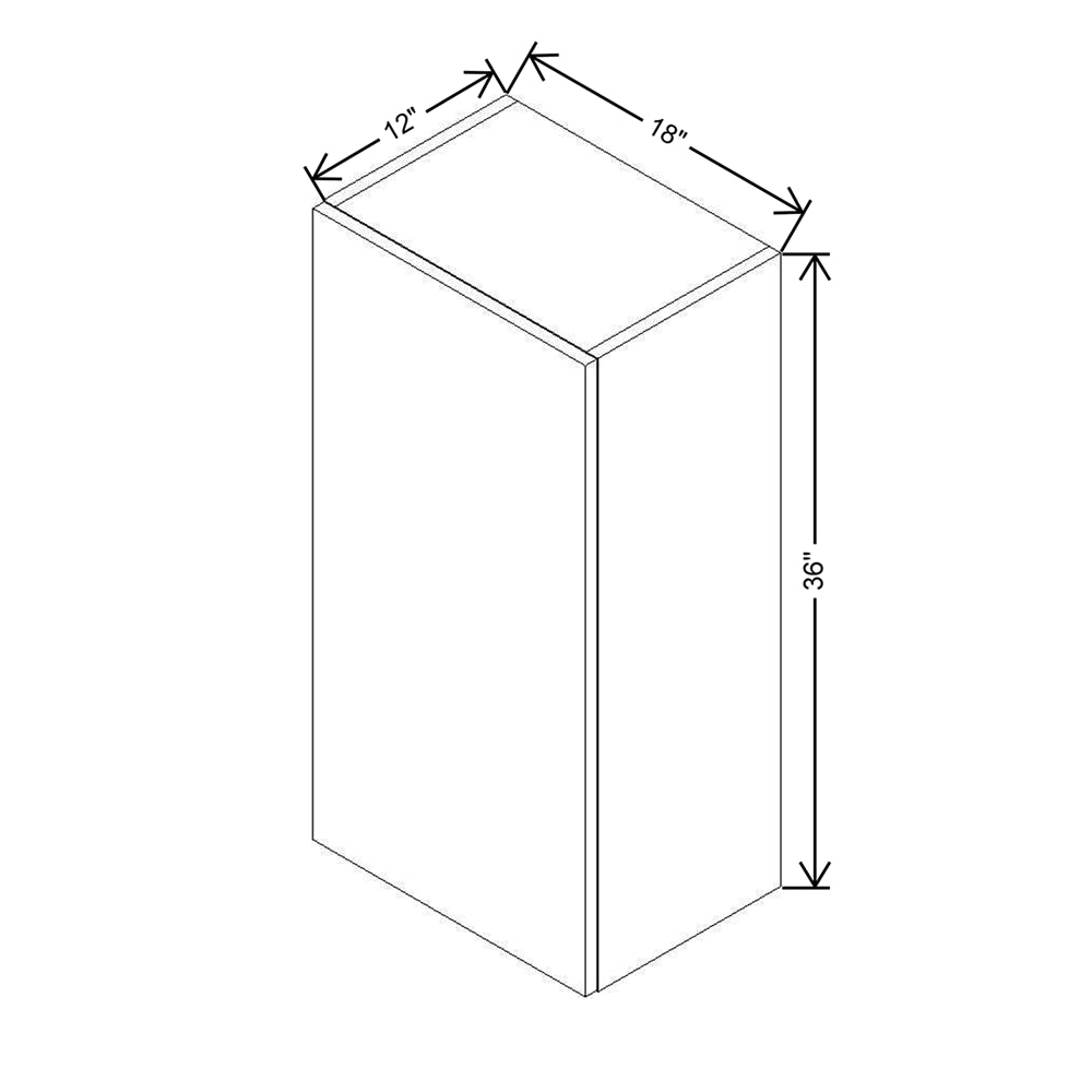 Modernform Cabinet Matte Grey 18" W X 36" H X 12" D Single Door Wall Cabinet