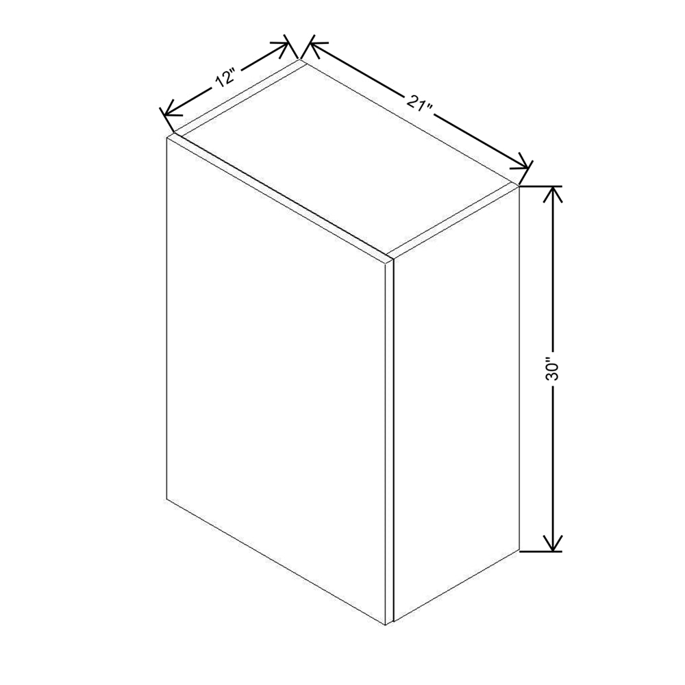 Modernform Cabinet Matte Grey 21" W X 30" H X 12" D Single Door Wall Cabinet