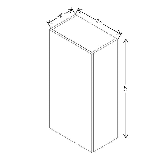 Modernform Cabinet Matte Grey 21" W X 42" H X 12" D Single Door Wall Cabinet