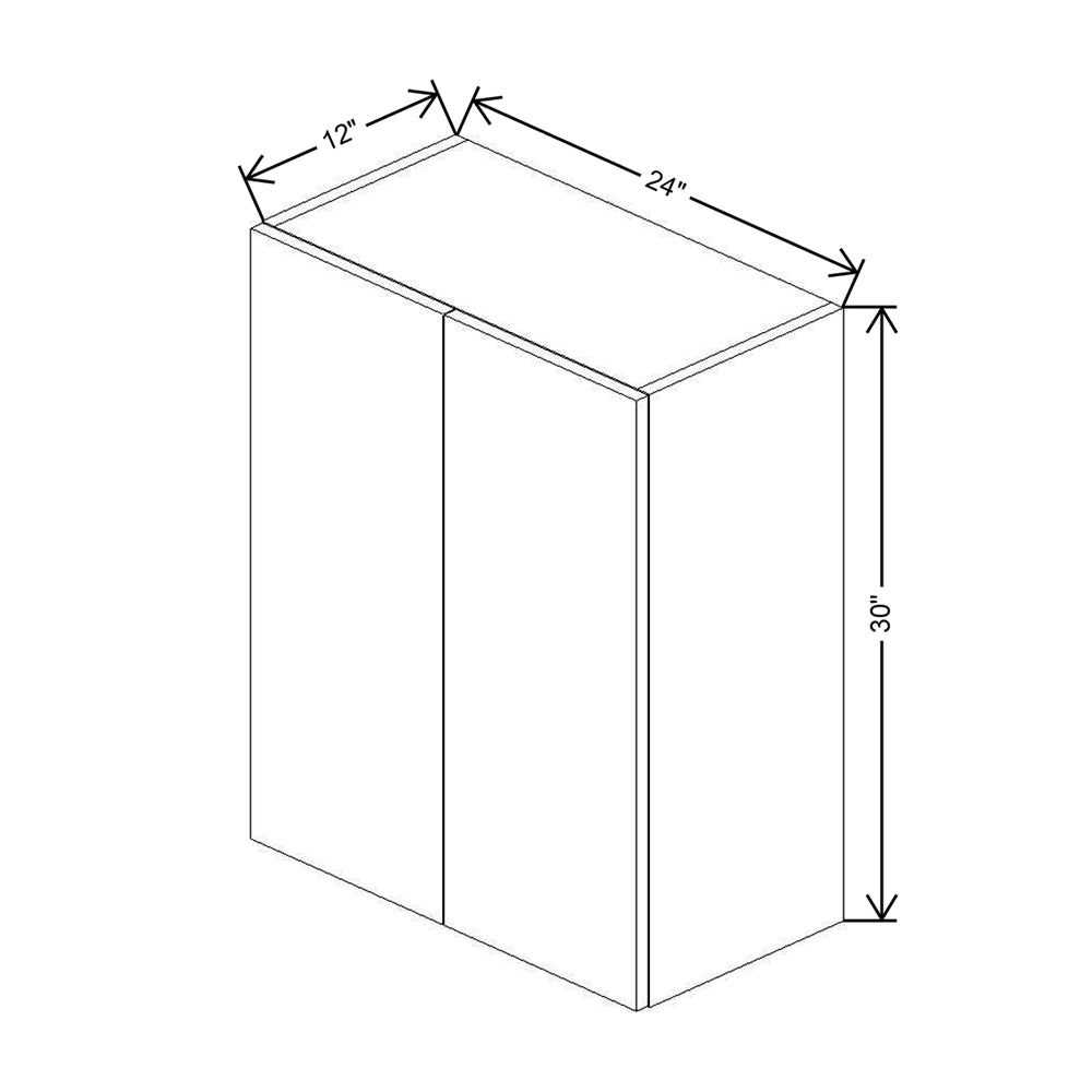 Modernform Cabinet Matte Grey 24" W X 30" H X 12" D Double Door Wall Cabinet