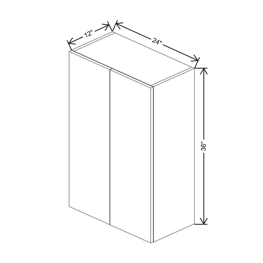Modernform Cabinet Matte White 24" W X 36" H X 12" D Double Door Wall Cabinet