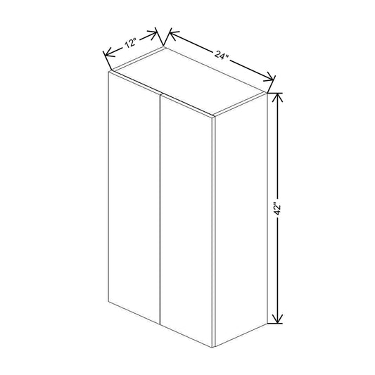 Modernform Cabinet Natural Oak 24" W X 42" H X 12" D Double Door Wall Cabinet
