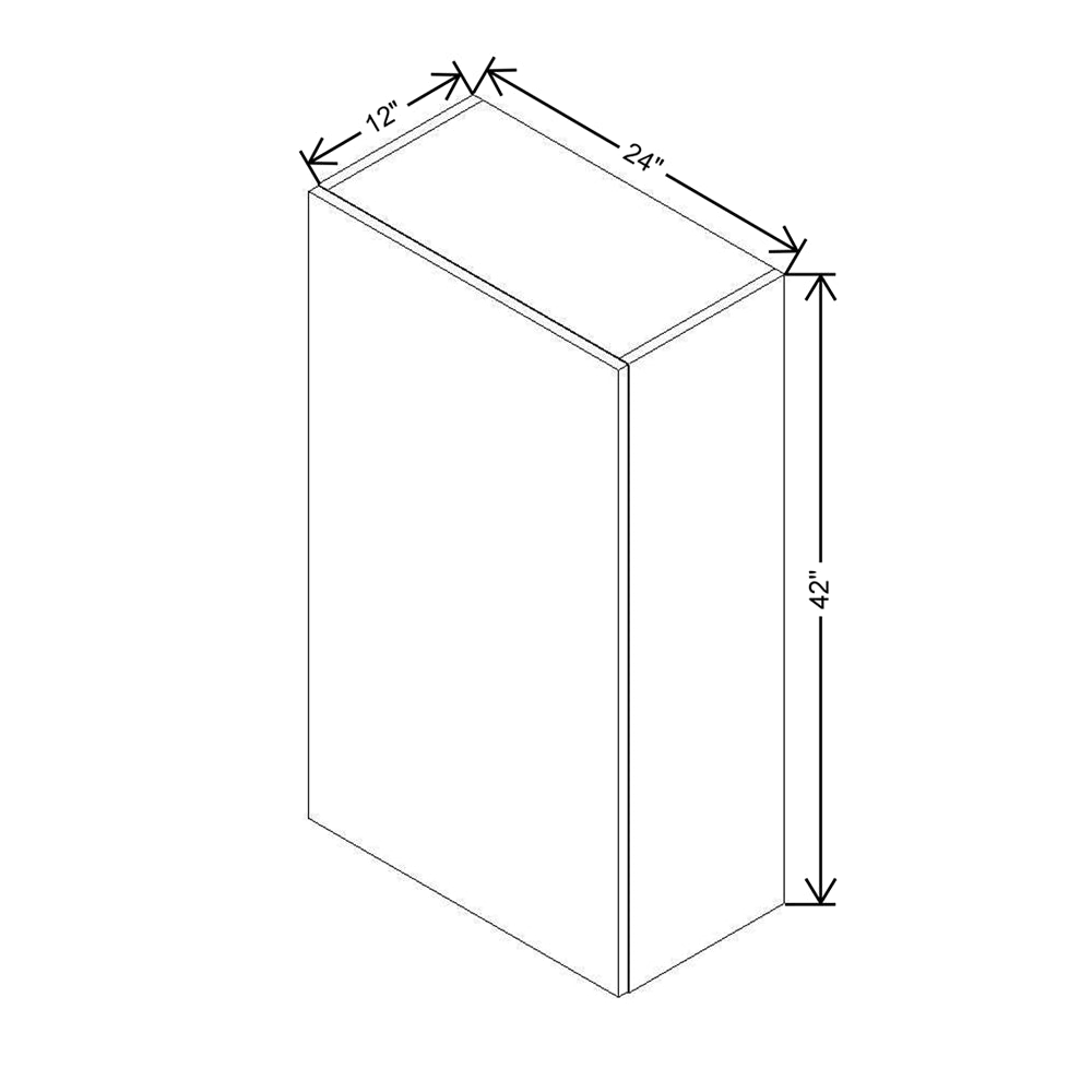 Modernform Cabinet Matte Grey 24" W X 42" H X 12" D Single Door Wall Cabinet