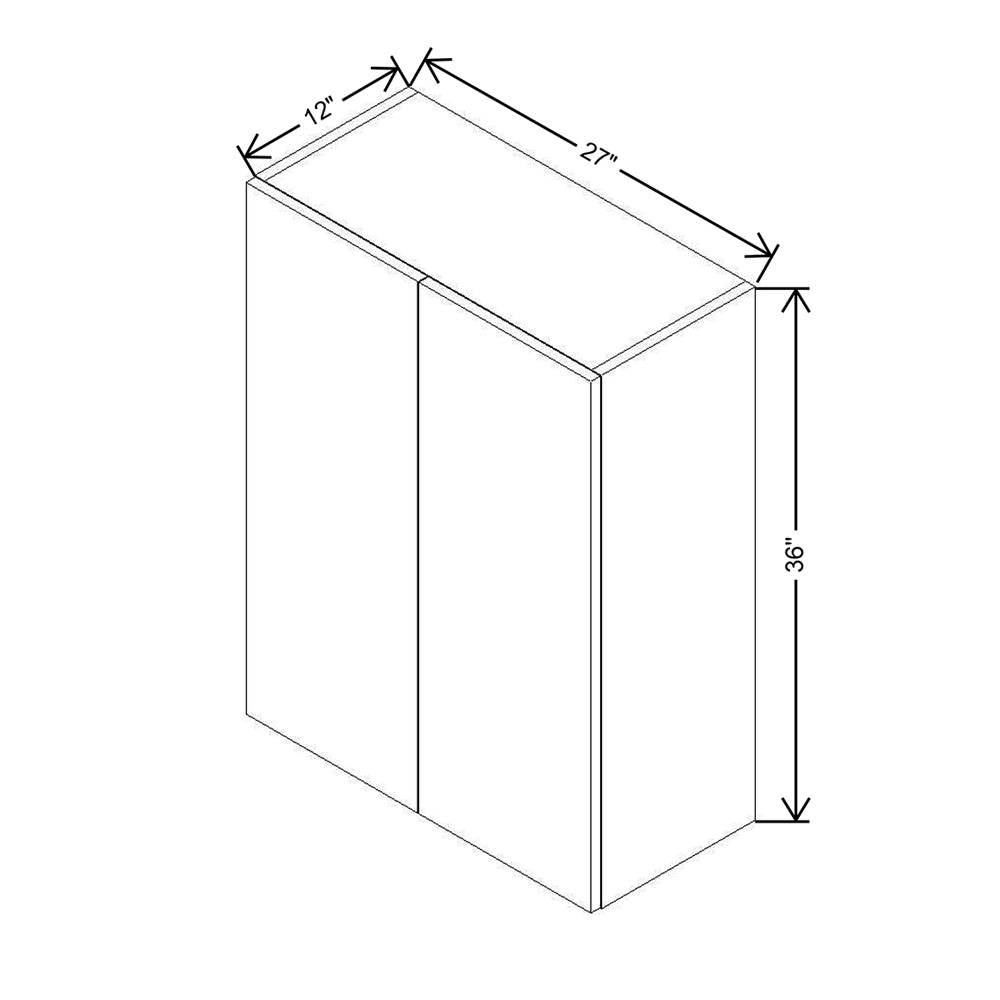 Modernform Cabinet Matte Grey 27" W X 36" H X 12" D Double Door Wall Cabinet