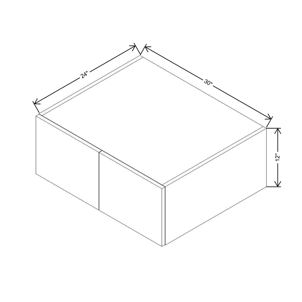 Modernform Cabinet Matte Grey 30" W X 12" H X 24" D Double Door Wall Cabinet