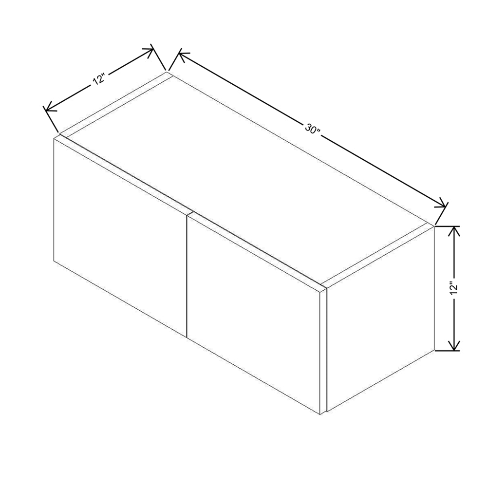Modernform Cabinet Gloss White 30" W X 12" H X 12" D Double Door Wall Cabinet