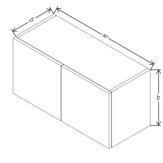 Modernform Cabinet Matte White 30" W X 15" H X 12" D Double Door Wall Cabinet