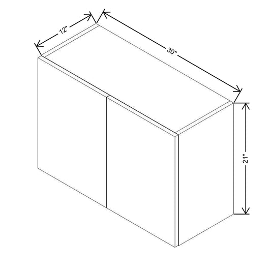 Modernform Cabinet Natural Oak 30" W X 21" H X 12" D Double Door Wall Cabinet