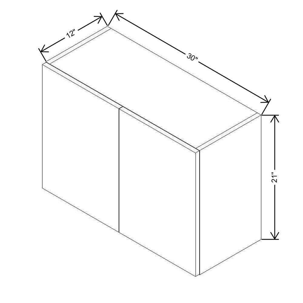 Modernform Cabinet Matte White 30" W X 21" H X 12" D Double Door Wall Cabinet