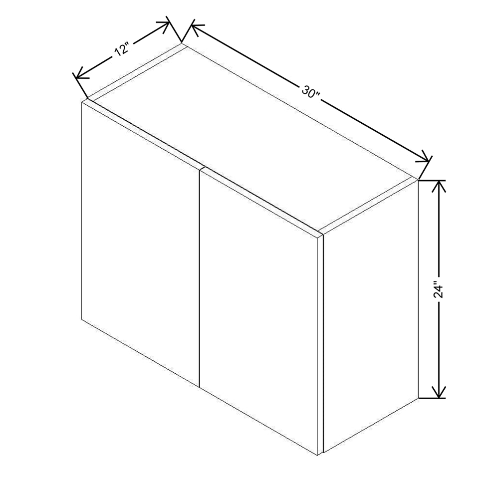 Modernform Cabinet Matte White 30" W X 24" H X 12" D Double Door Wall Cabinet