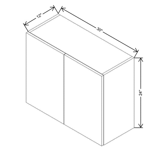 Modernform Cabinet Matte White 30" W X 24" H X 12" D Double Door Wall Cabinet