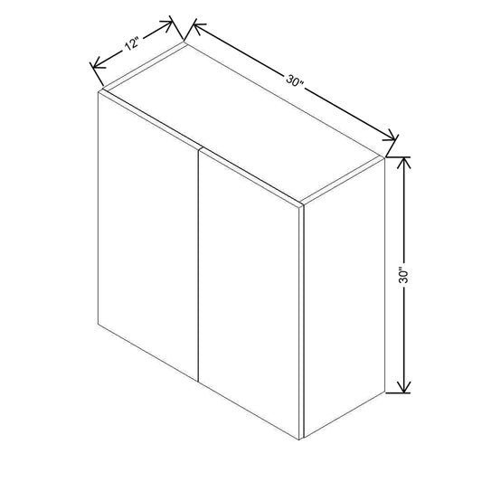 Modernform Cabinet Matte White 30" W X 30" H X 12" D Double Door Wall Cabinet