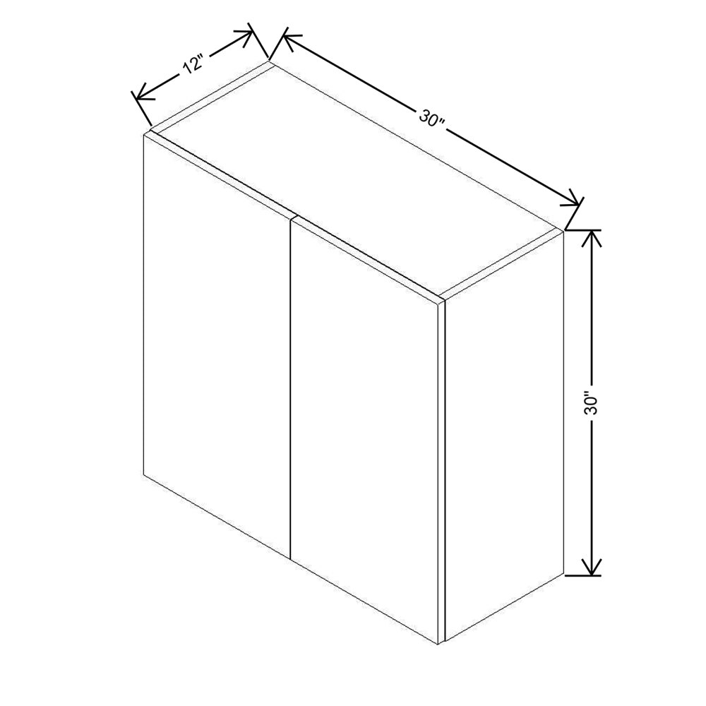 Modernform Cabinet Gloss White 30" W X 30" H X 12" D Double Door Wall Cabinet