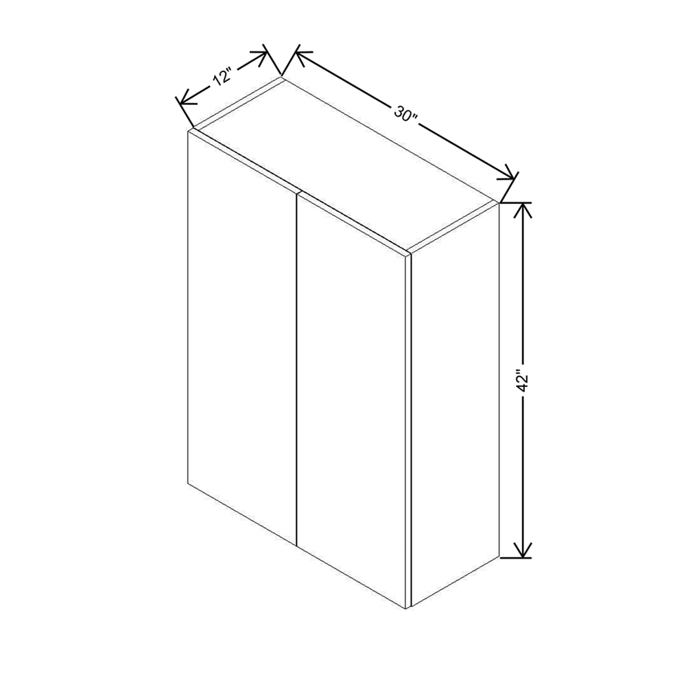 Modernform Cabinet Gloss White 30" W X 42" H X 12" D Double Door Wall Cabinet