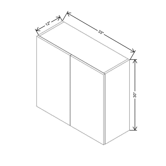 Modernform Cabinet Matte White 33" W X 30" H X 12" D Double Door Wall Cabinet