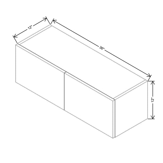 Modernform Cabinet Natural Oak 36" W X 12" H X 12" D Double Door Wall Cabinet