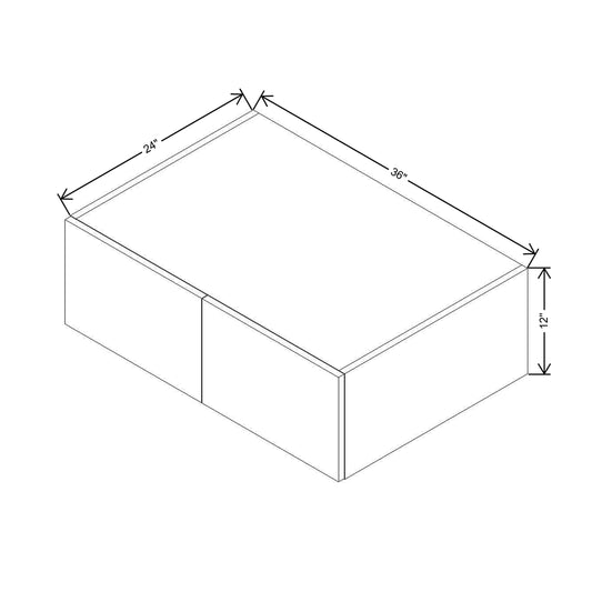 Modernform Cabinet Matte White 36" W X 12" H X 24" D Double Door Wall Cabinet