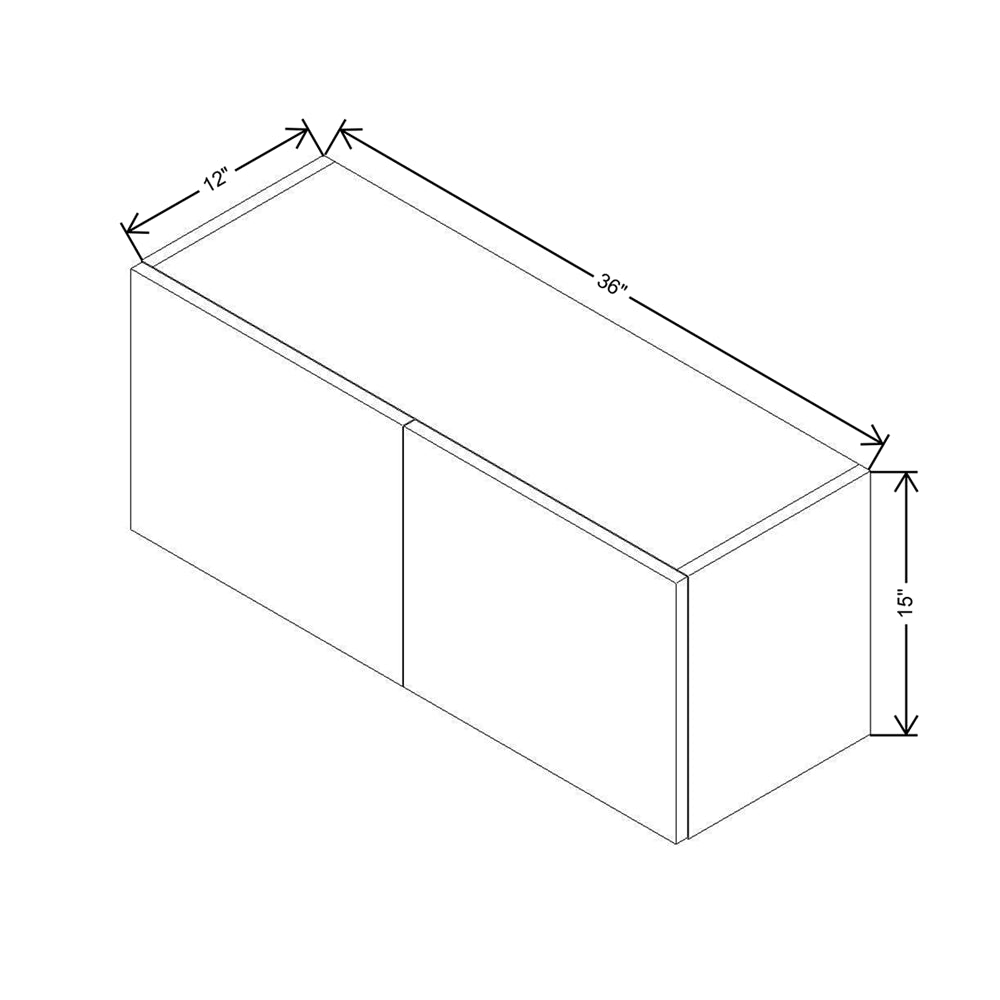Modernform Cabinet Natural Oak 36" W X 15" H X 12" D Double Door Wall Cabinet