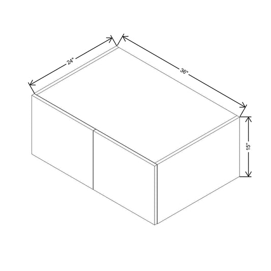 Modernform Cabinet Matte White 36" W X 15" H X 24" D Double Door Wall Cabinet